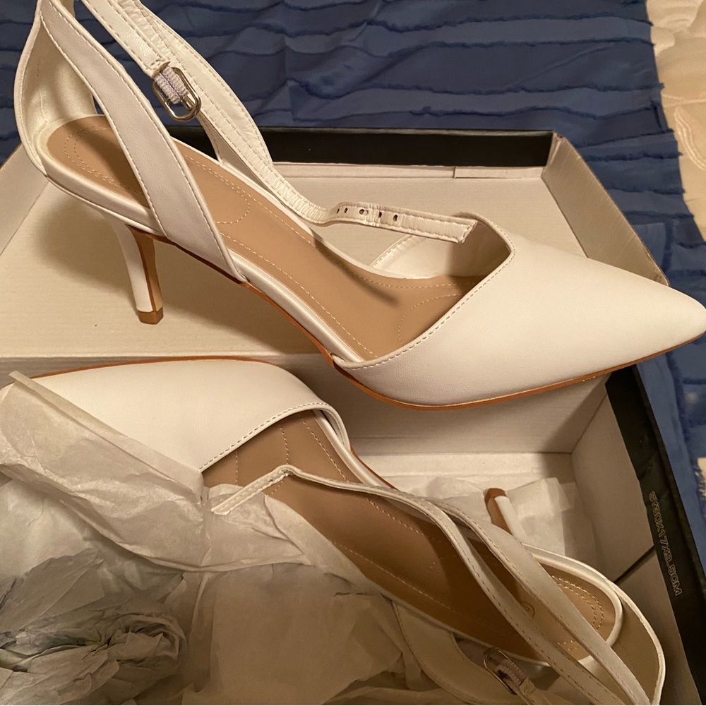 White two inch dress shoe